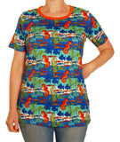 Short Sleeve Top | Seahorses, Golden Poppy Taping