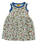 Sleeveless Dress with Gathered Skirt | Pigs and Chicks - Skylight Blue