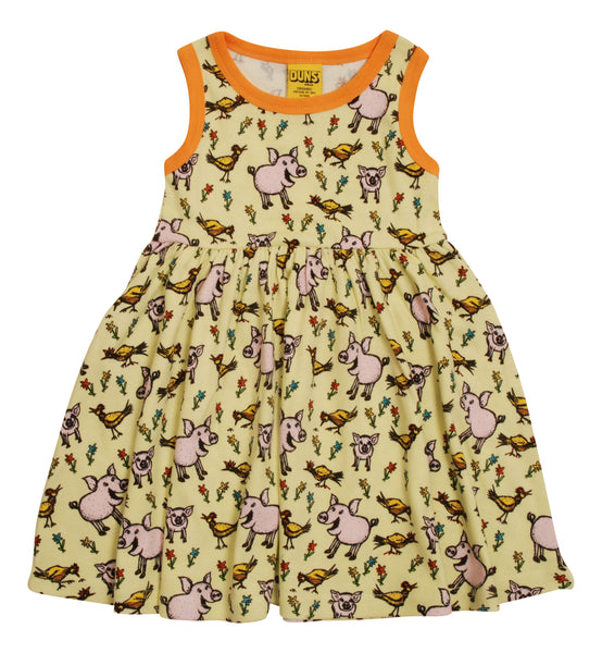 Sleeveless Dress with Gathered Skirt | Pigs and Chicks - Luminary Green