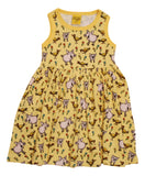 Sleeveless Dress with Gathered Skirt | Pigs and Chicks -  Yellow