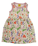 Sleeveless Dress with Gathered Skirt | Midsummer Flowers - Cradle Pink