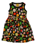 Sleeveless Dress with Gathered Skirt | Harvest - Black