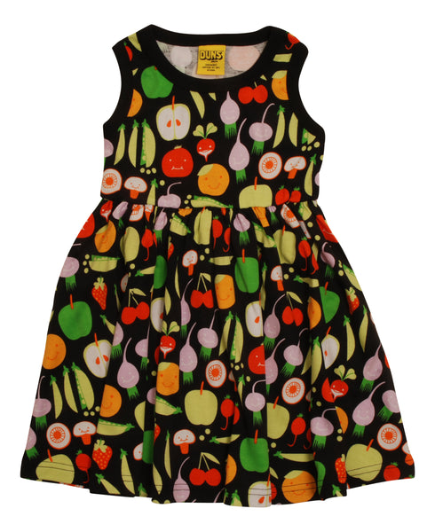 Sleeveless Dress with Gathered Skirt | Harvest - Black