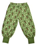 Baggy Pants | Pine Cones. Green Ribb