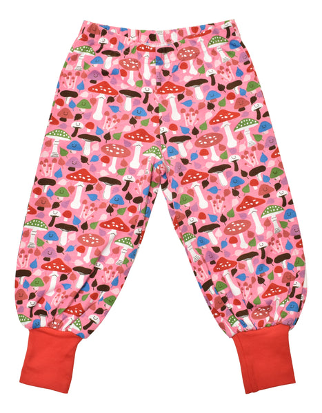 Baggy Pants | Mushrooms - Pink. Pompeian Red ribb