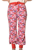 Baggy Pants | Mushrooms - Pink. Pompeian Red ribb