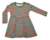 Long Sleeve Skater Dress | Radish - Bistro Green. Bistro Green Taping