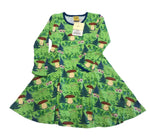 Long Sleeve Skater Dress, Linnea- Green, 104 cl, 3-4 Years| BITS AND PIECES, item 89