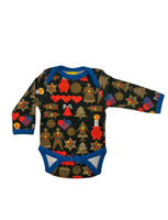 Long Sleeve Body,  Gingerbread- Black w deep blue taping, Size: 50 cl Newborn| BITS AND PIECES, item 165