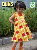 Sleeveless Dress with Gathered Skirt | Crab - Yellow