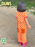 Baggy Pants | Contrast Back Pockets. Clover Vibrant Orange. Poppy Red Ribb