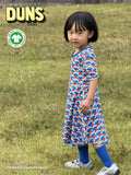 Short Sleeve Skater Dress | Multi Radish - Blue
