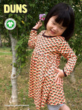 Long Sleeve Dress with Gathered Skirt | Mini Radish - Light Brown