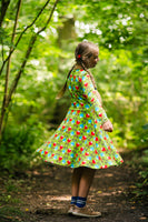 Long Sleeve Skater Dress | Big Radish- Green, Dried Herbs Green Taping