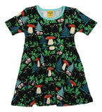 Short Sleeve Skater Dress | Linnaea - Black