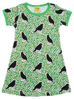 Short Sleeve Dress | Black Bird - Green