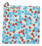 All Over Printed Cotton/ Linen Pot Holder | Wild Strawberries - Blue