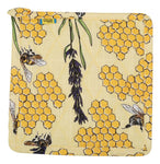 All Over Printed Cotton/ Linen Pot Holder | Bee - Yellow