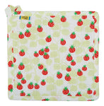 All Over Printed Cotton/ Linen Pot Holder | Wild Strawberries - Green