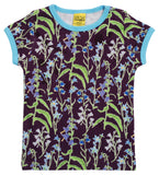 Short Sleeve Top | Campanula Bluebells - Gothic Grape Dark Purple