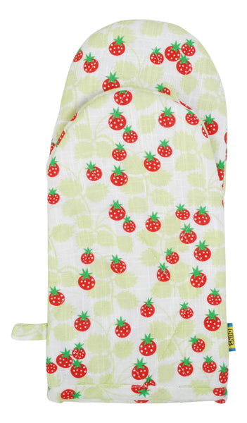 Cotton/ Linen All Over Printed Owen Mitten | Wild Strawberries- Green