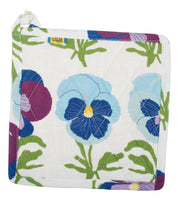 All Over Printed Cotton/ Linen Pot Holder | Pansy