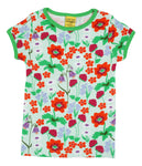 Short Sleeve Top | Flowers - Bay Green