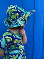 Sun Hat | Frogs -Blue