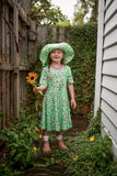 Short Sleeve Skater Dress | Viola Tricolor - Spring Bouquet Green